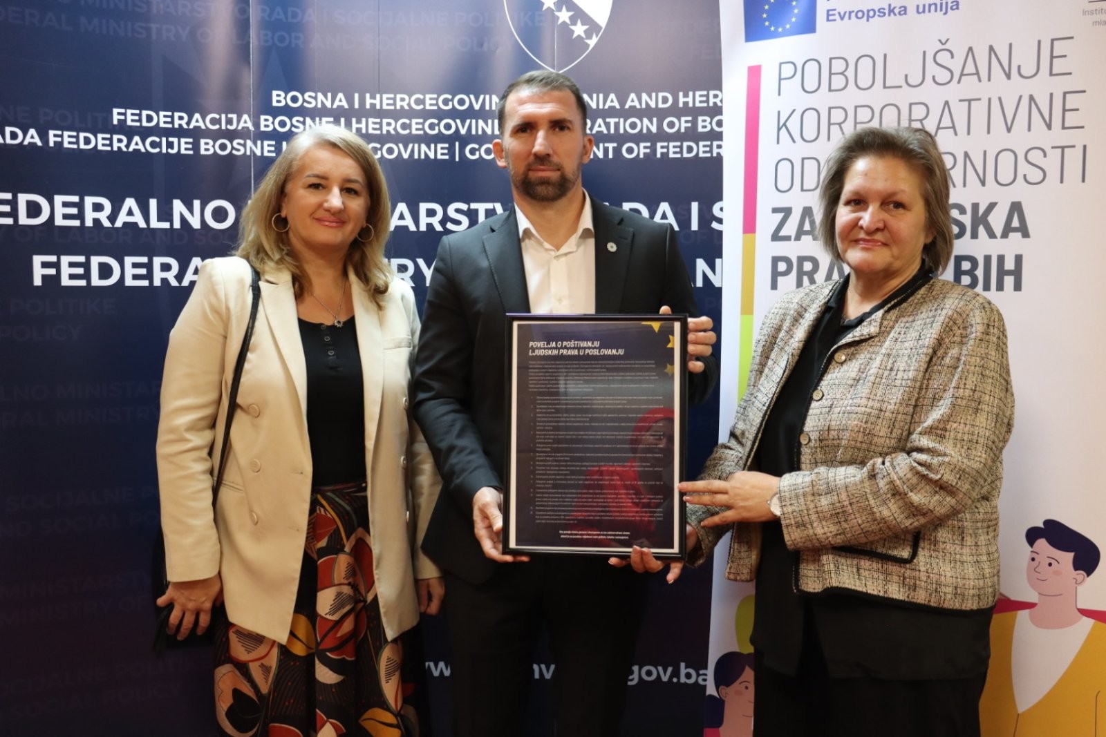 Ministar Delić potpisao Povelju o poštivanju ljudskih prava u poslovanju