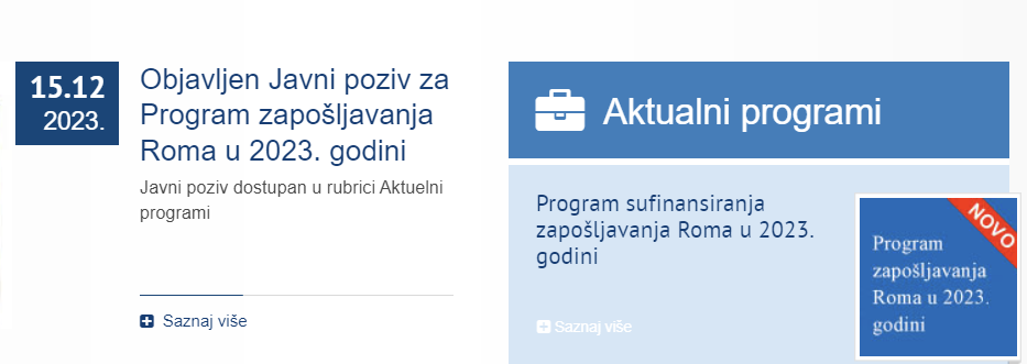 FZZZ: Objavljen Javni poziv za Program sufinansiranja zapošljavanja Roma u 2023. godini
