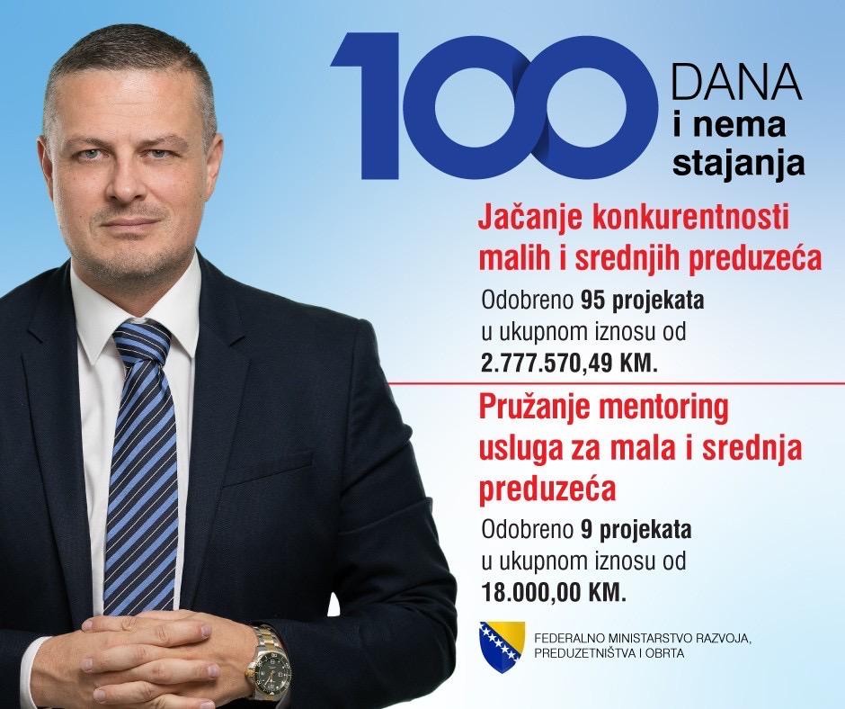 Ministar Mijatović o prvih sto dana rada Federalnog ministarstva razvoja, poduzetništva i obrta